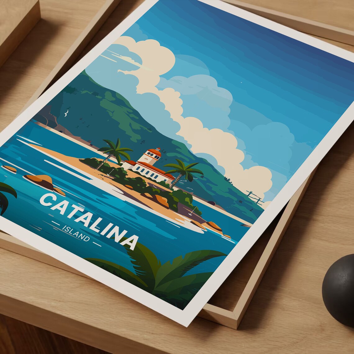 Catalina Island California Lighthouse Beach Vintage Travel Poster - Image 3