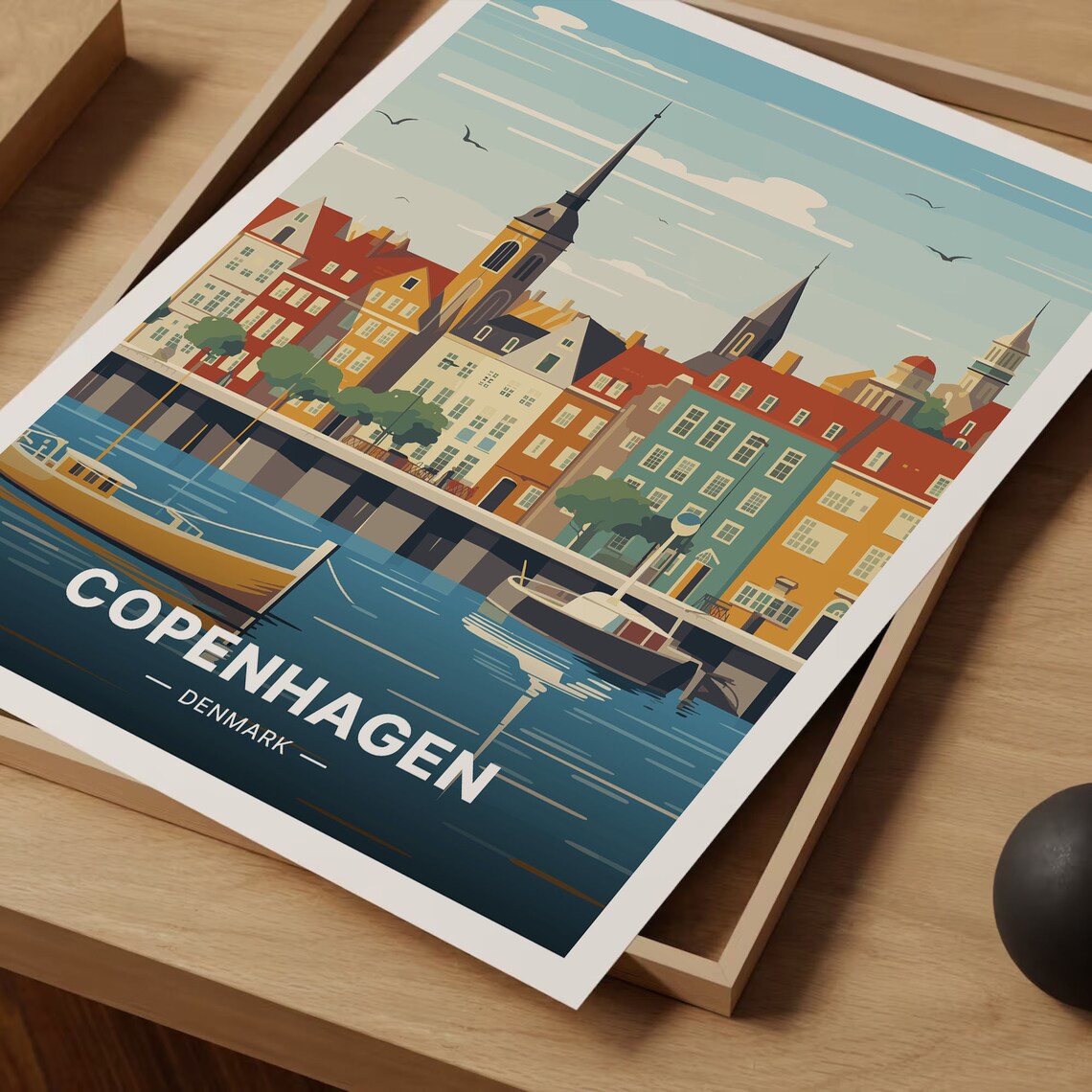 Copenhagen Denmark Cityscape Wanderlust Gift Poster - Image 3