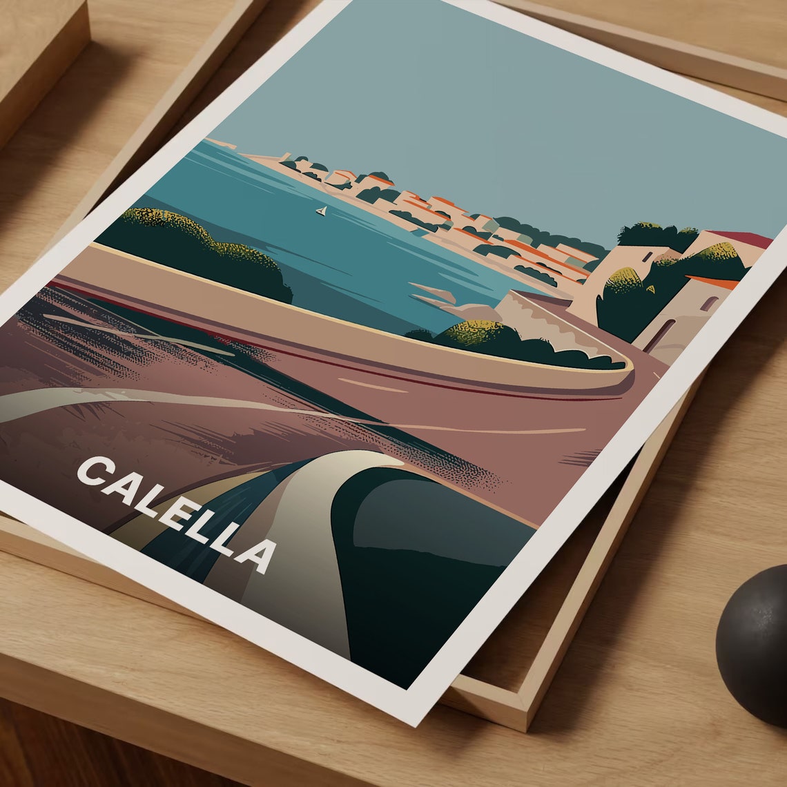 Calella Spain Costa Brava Coastal Road Mediterranean Town Poster - Image 3