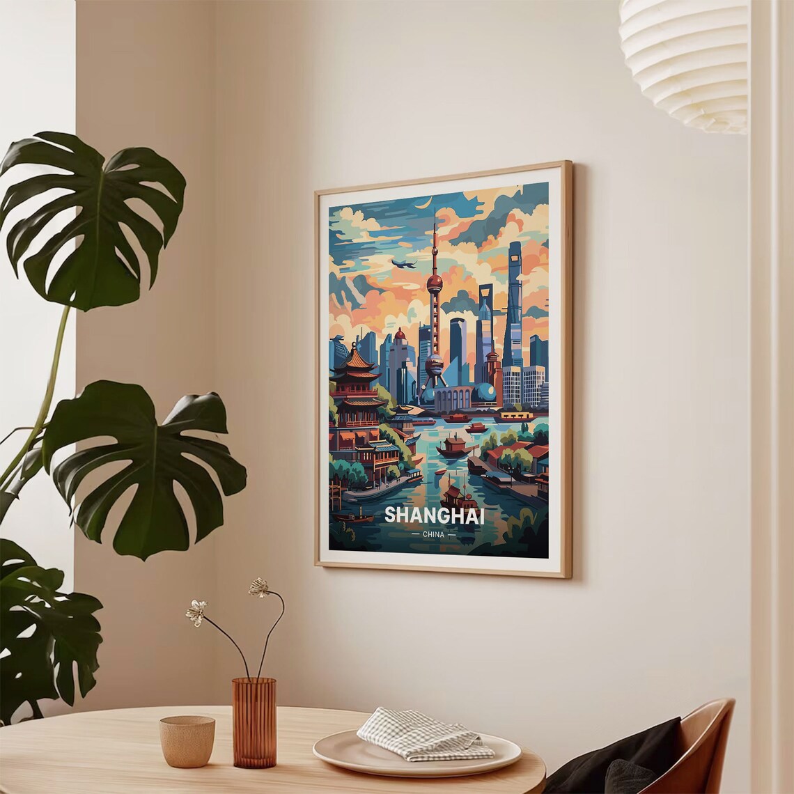 Shanghai Cityscape Travel Poster, Urban Explorer Decor - Image 2