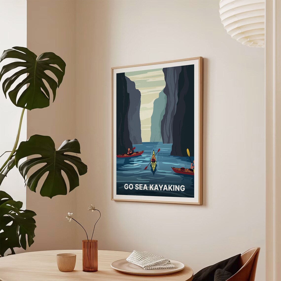Go Sea Kayaking River Canyon Paddling Adventure Sport Poster - Image 2