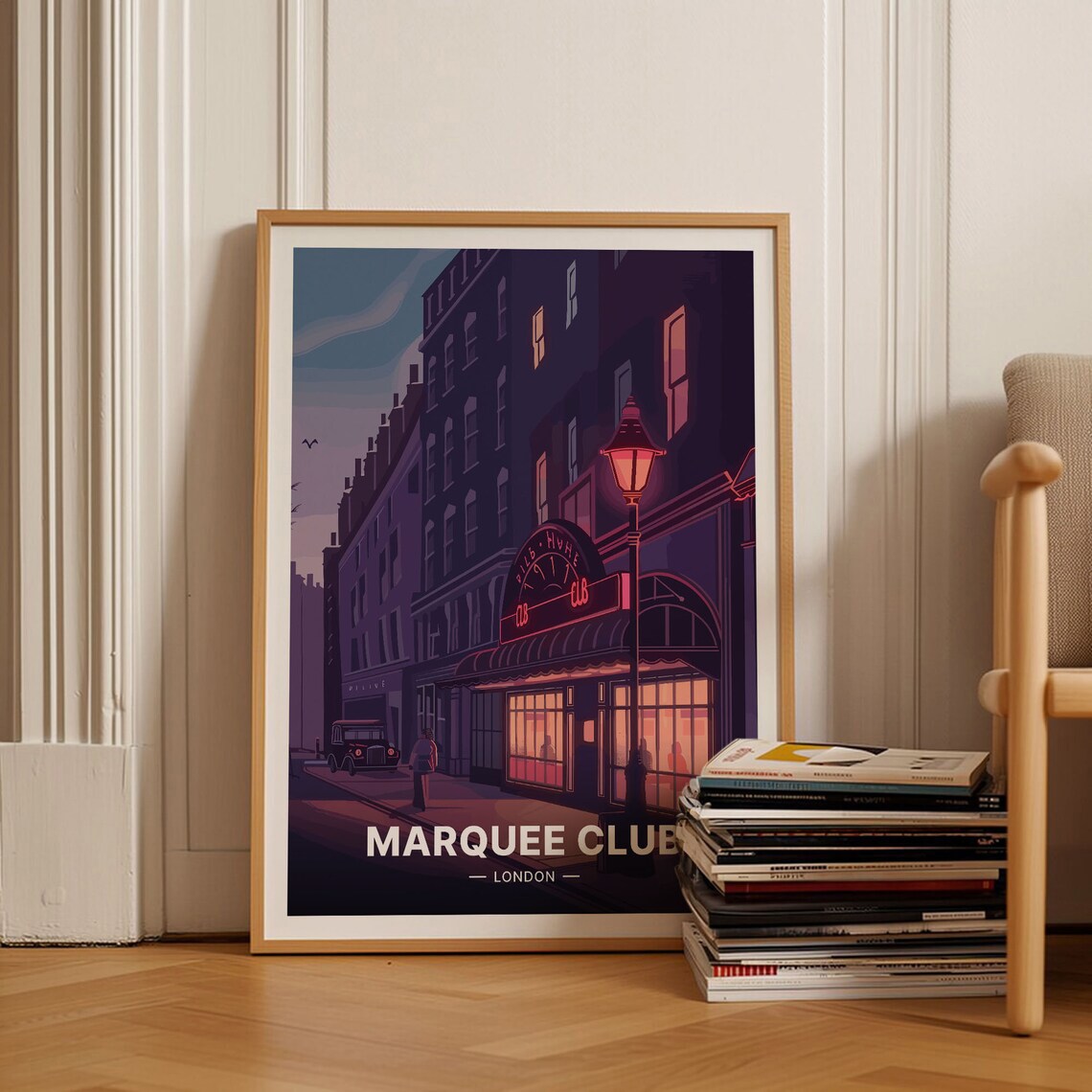 Marquee Club London Travel Poster Neon Night Street Retro Music Art