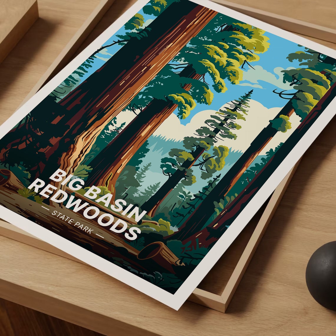 Big Basin Redwoods State Park California Giant Forest Trees Poster - Image 3