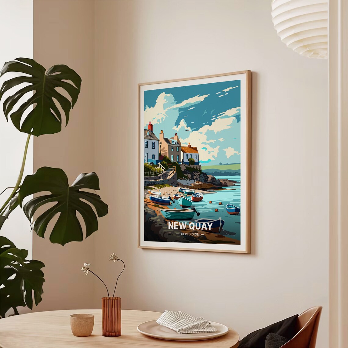 New Quay Wales Travel Poster, Coastal Town Art Print - Image 2