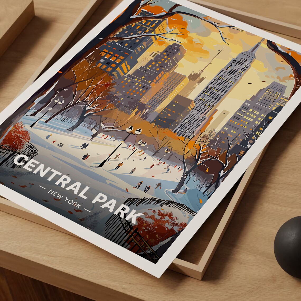 Central Park Winter Wonderland Travel Poster - Image 3
