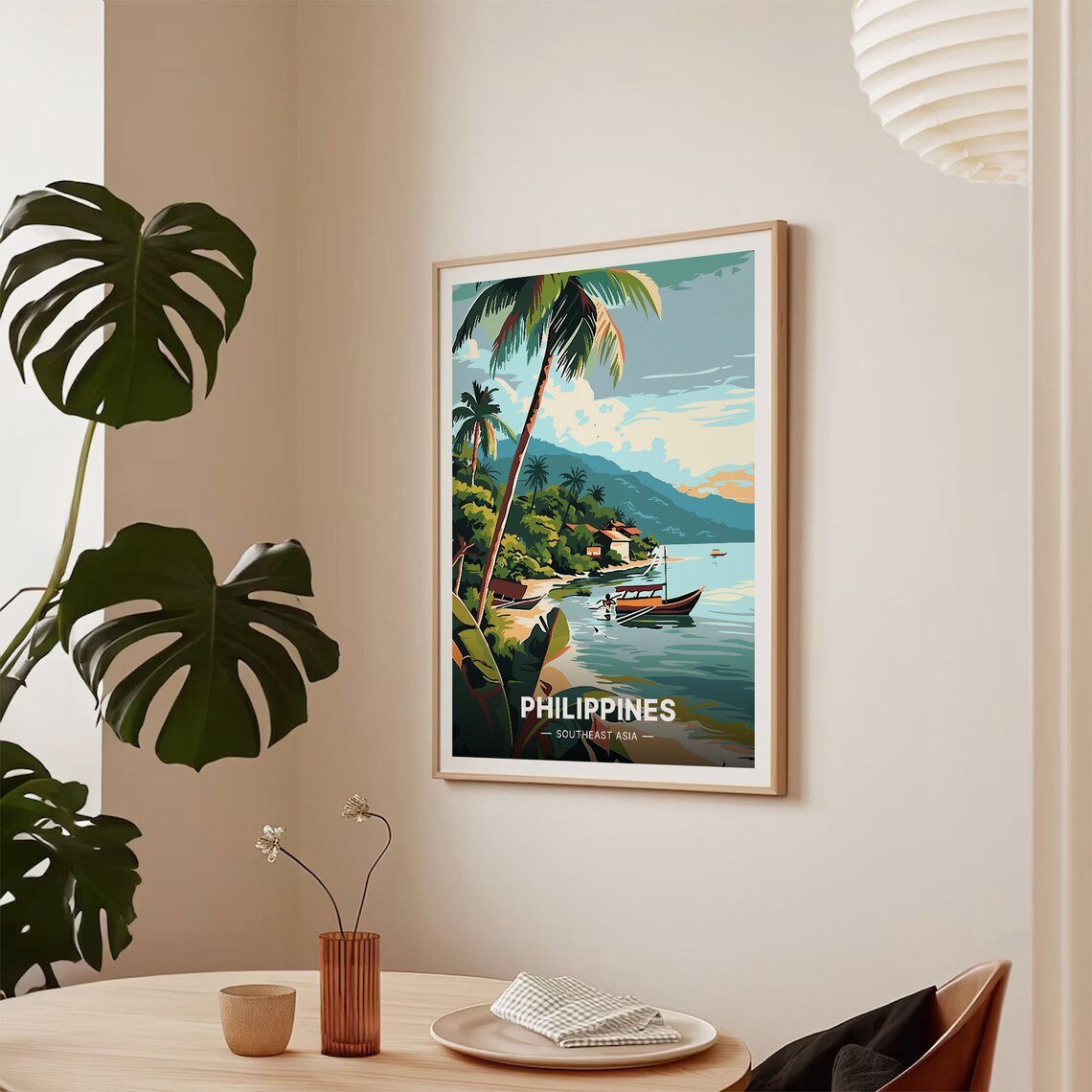 Philippines Travel Poster, Scenic Landscape Illustration - Image 2