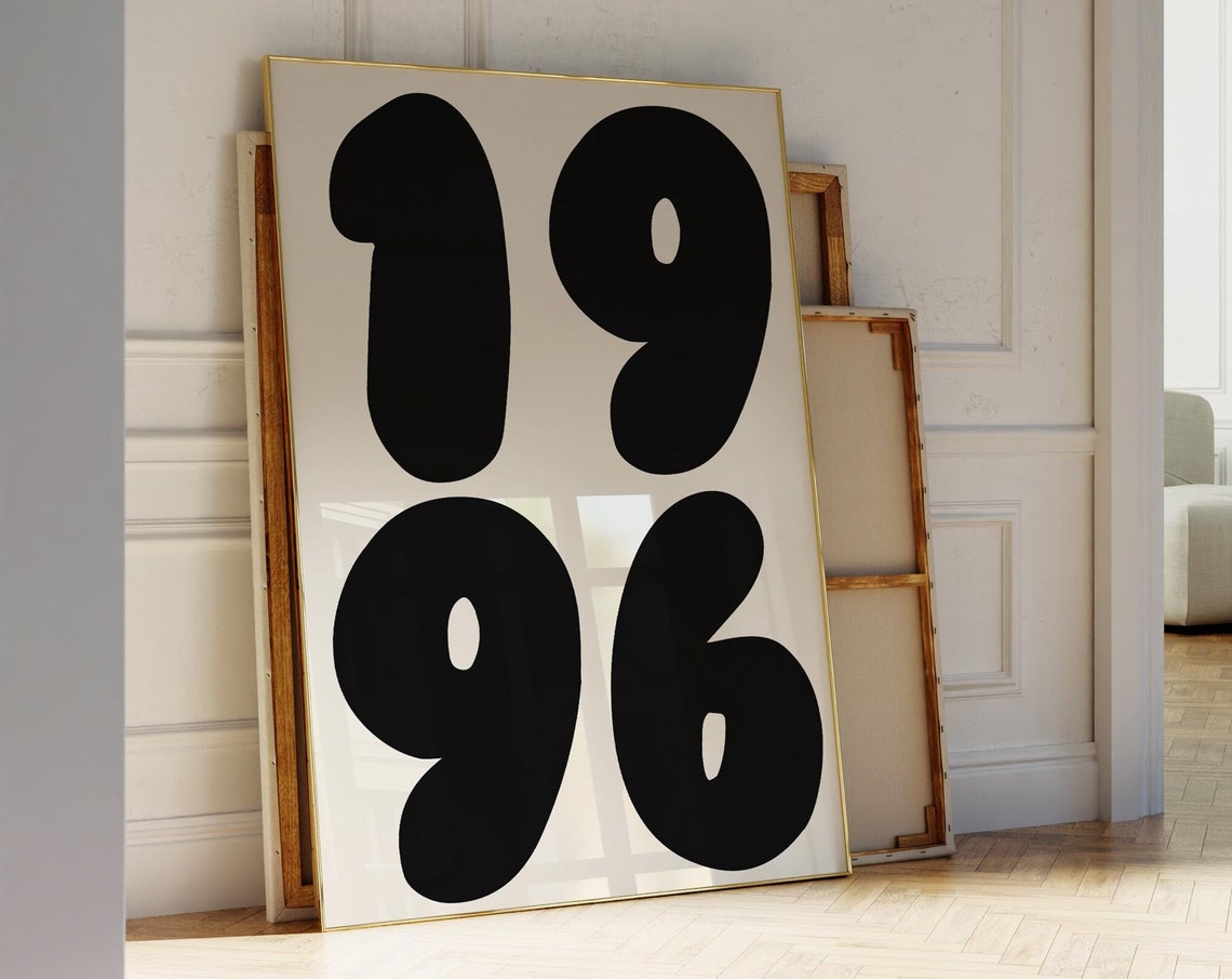 1996 Birth Year Bold Retro Typography Milestone Anniversary Poster