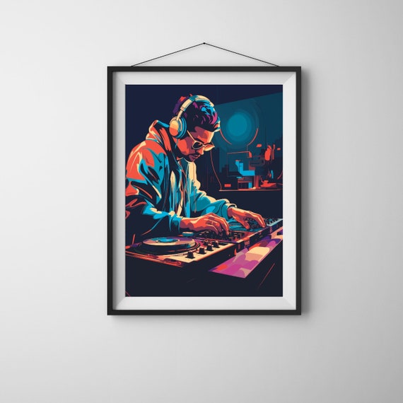 DJ Music Wall Art Poster, Studio Gift