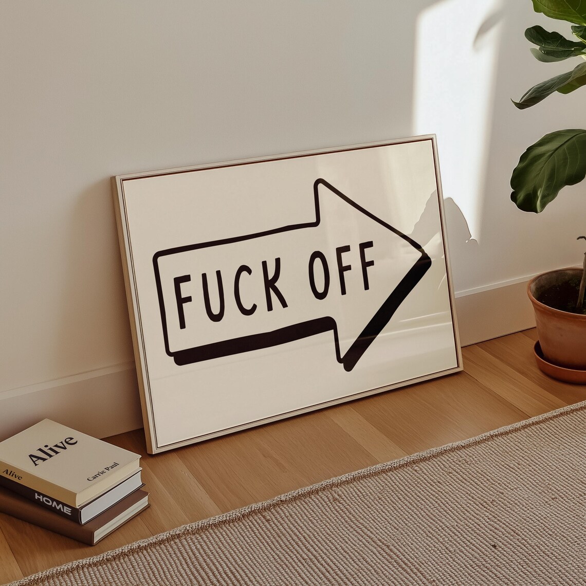 Fuck Off Arrow Bold Sarcastic Funny Office Entryway Wall Poster