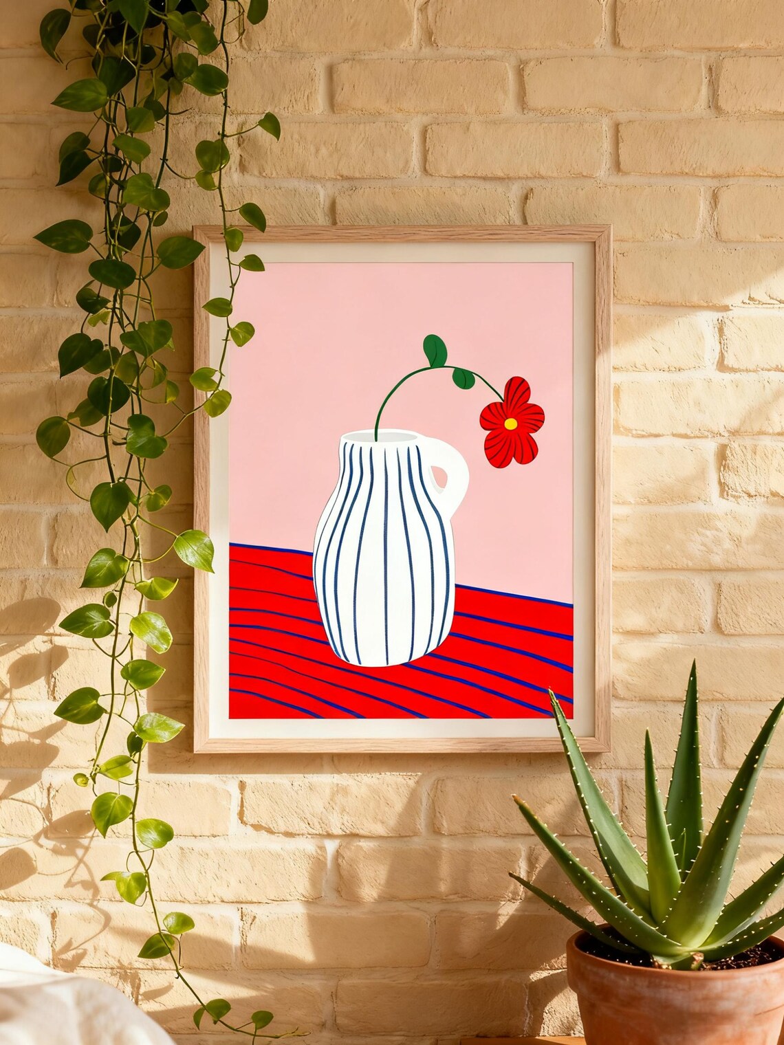 Modern Minimalist Flower Vase Poster Print