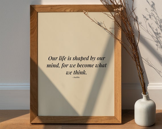 Buddha Control Your Thoughts Quote Poster Print