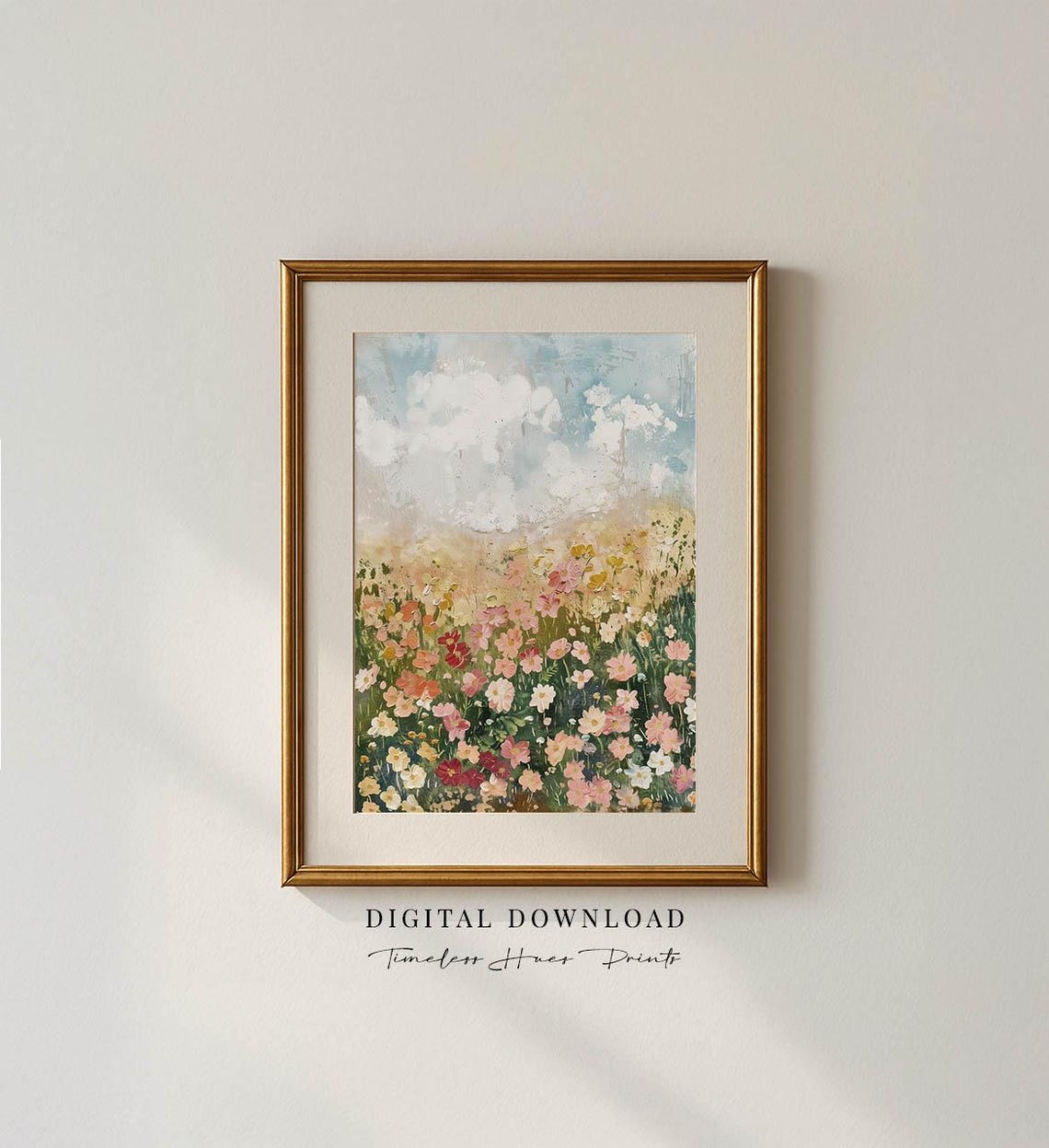 Wildflower Meadow Pastel Blooms Vintage Impressionist Wall Art