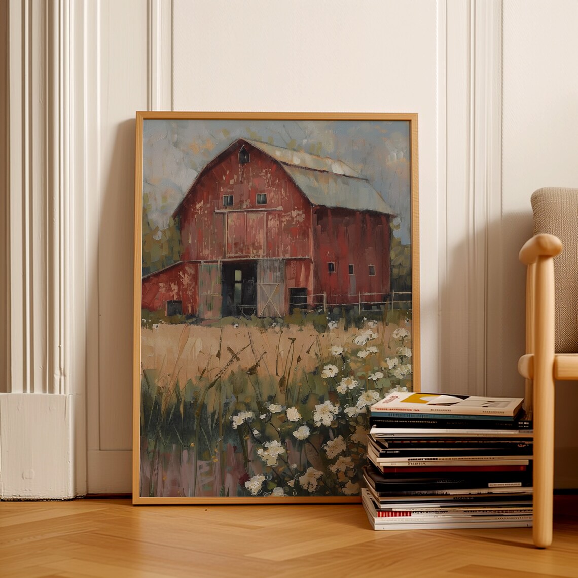 Rustic Red Barn Country Farmhouse Art Print - Image 2