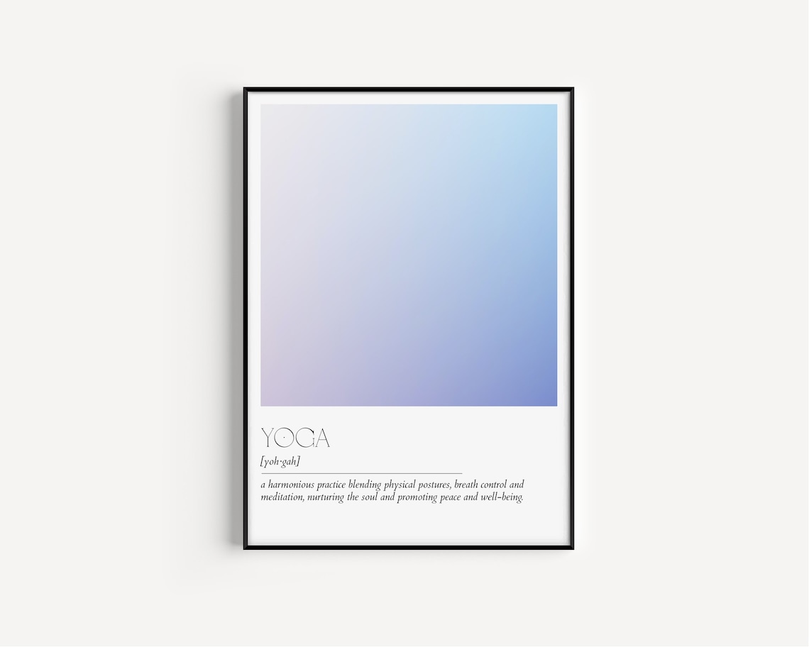 Yoga Definition Minimalist Art Print, Word Typography