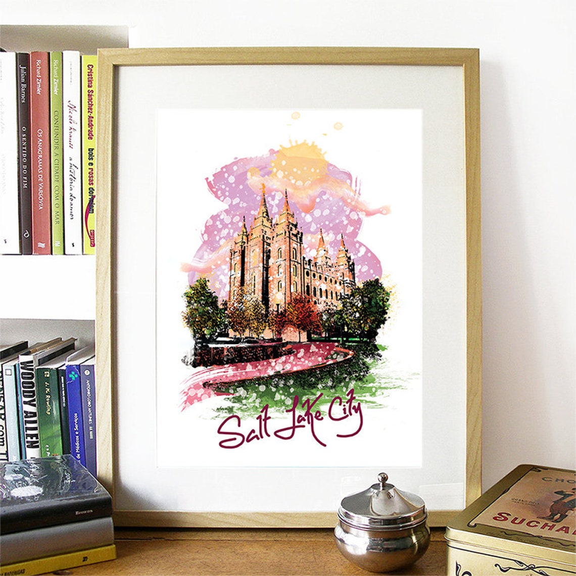 Salt Lake City Print Salt Lake City Skyline Salt Lake City Art Salt Lake City Poster Salt Lake City Watercolor Salt Lake City Art Print - Image 2