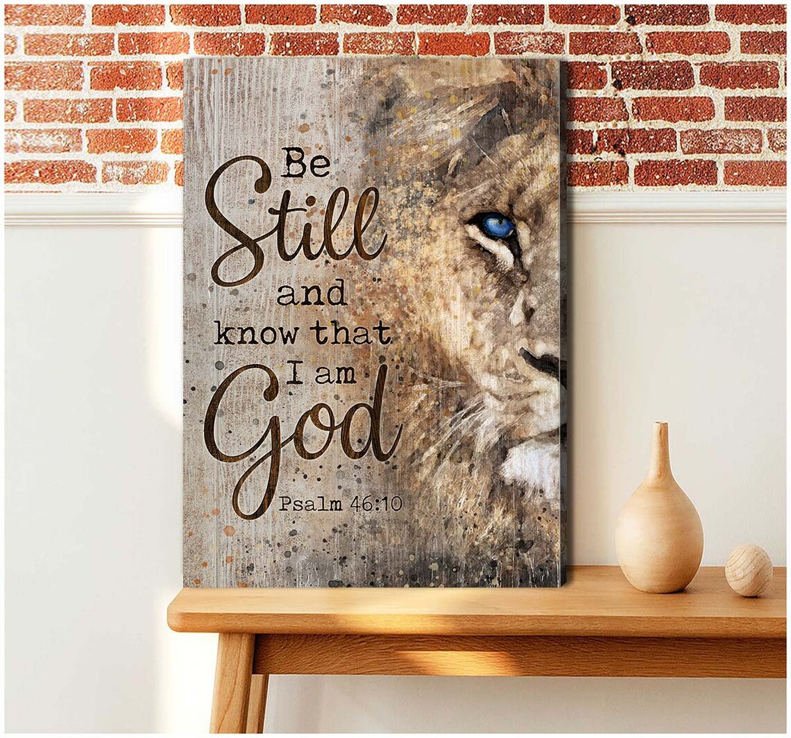 Be Still And Know That I Am God Psalm 46:10 Lion Faith Poster - Image 4