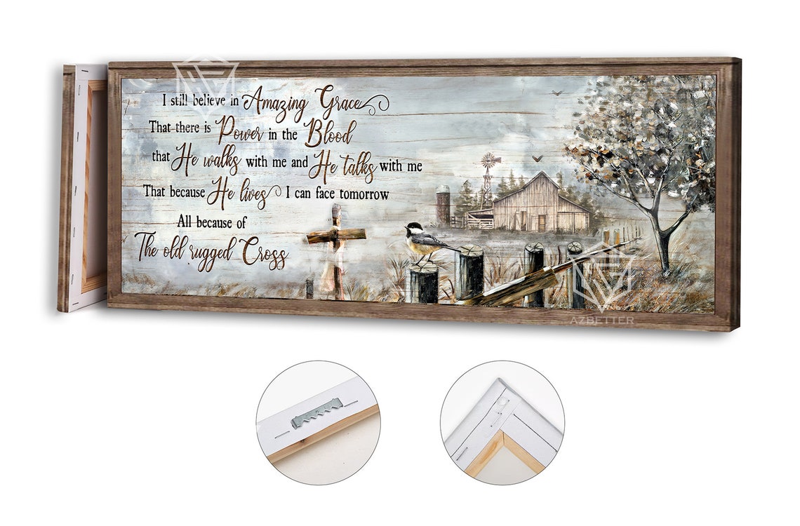 I Still Believe in Amazing Grace Old Rugged Cross Barn Poster - Image 3