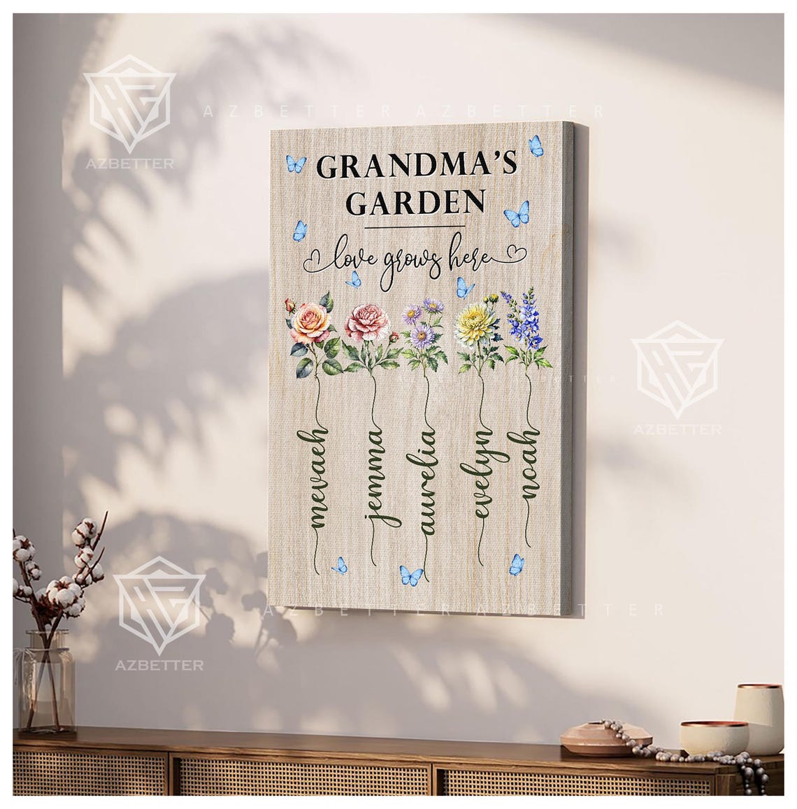 Grandma's Garden Love Grows Here Birth Month Flower Family Poster - Image 5