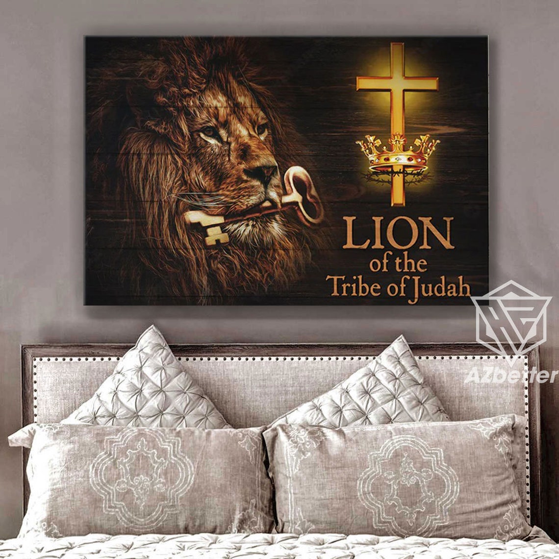 God Lion Of The Tribe Of Judah Jesus Wall Art Christian Home Lion Painting Church Decor Christmas Gift Religious Art - Image 2