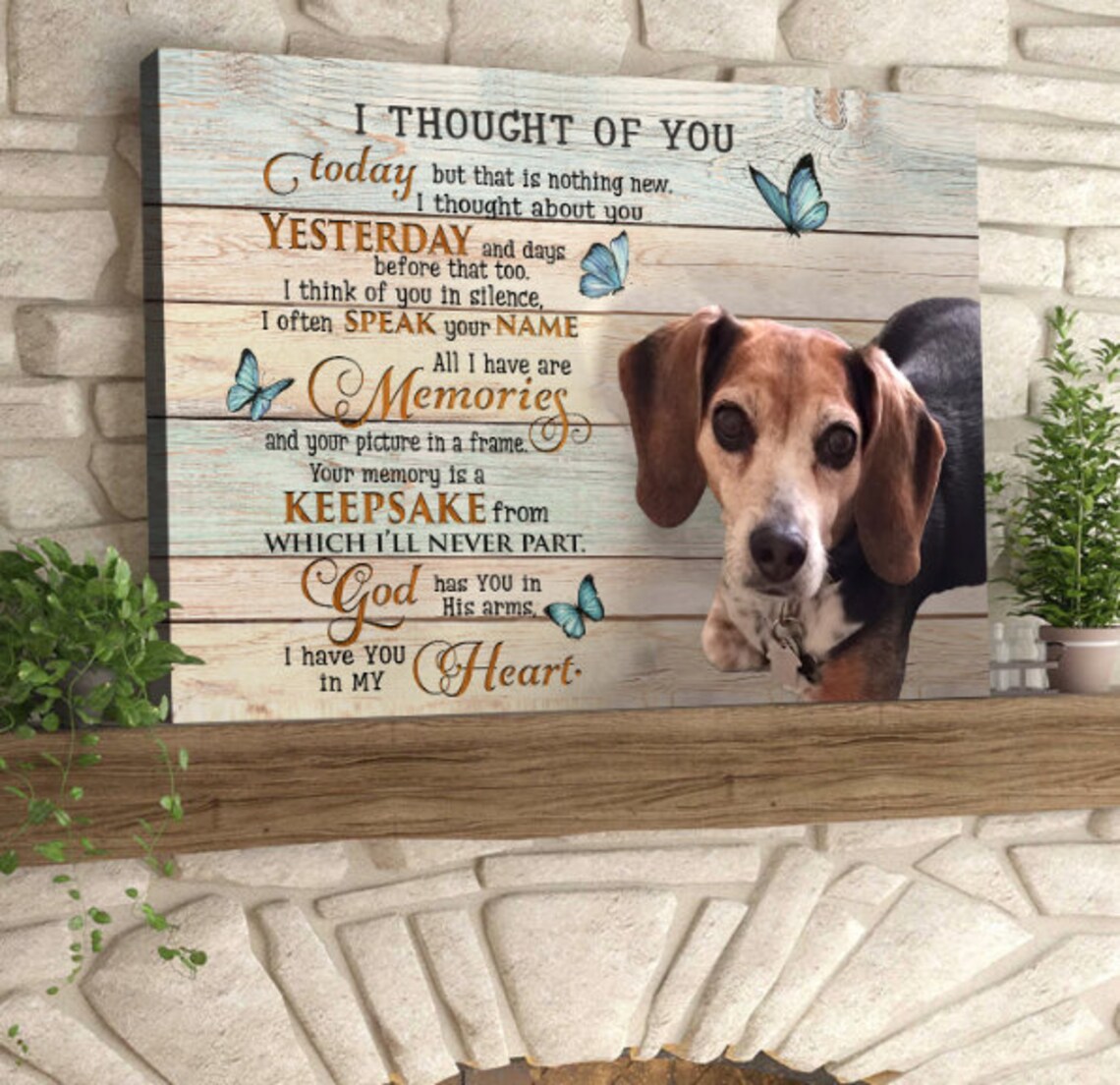 Pit Bull with I Thought of You Today Dog Memorial Poem Poster - Image 5