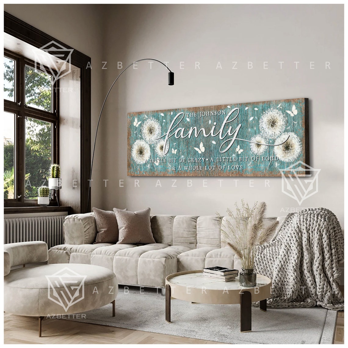 Custom Family Wall Art A Little Bit Of Crazy A Little Bit Of Loud Dandelion Art Living Room Wall Decor Family Last Name Sign - Image 2