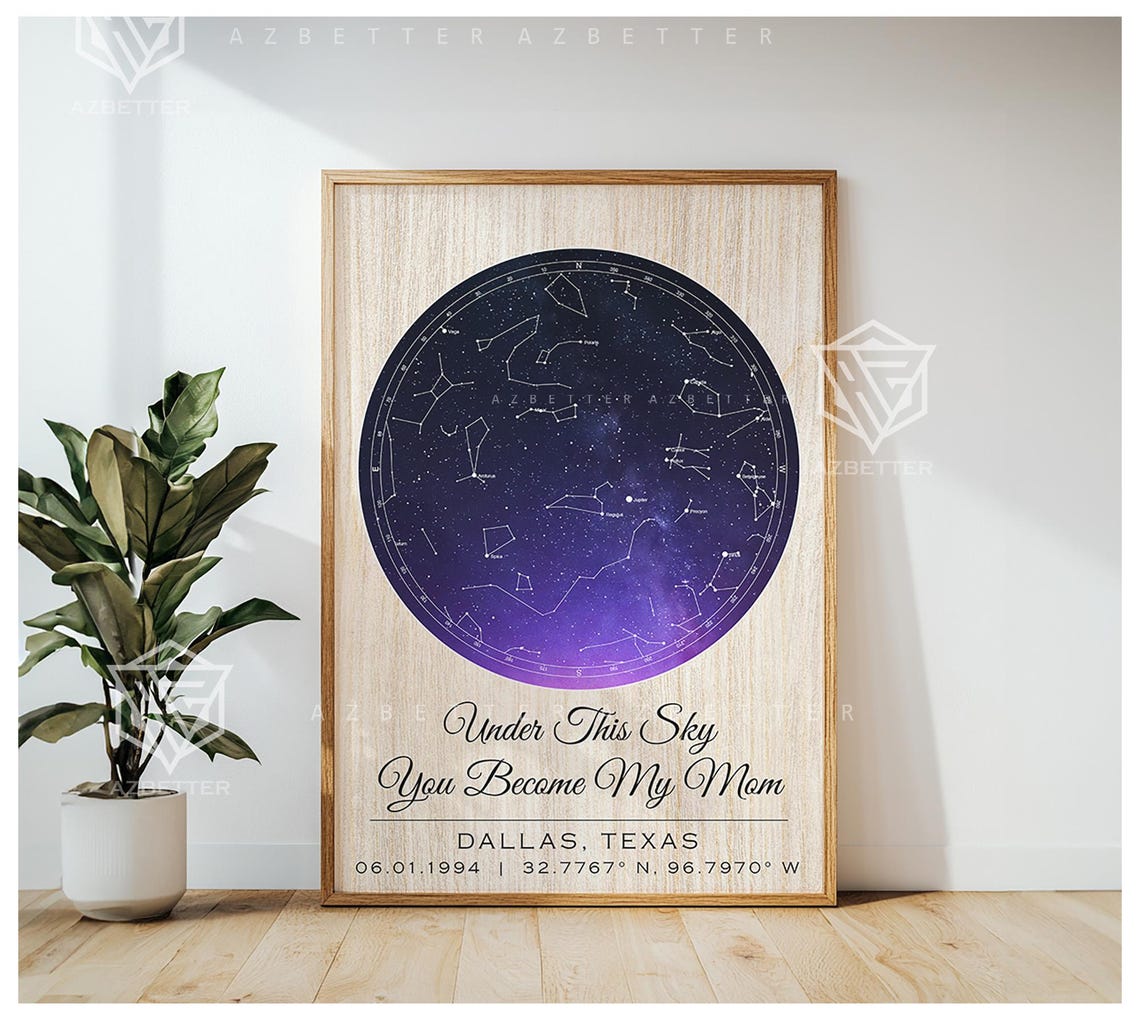 Under This Sky You Became My Mom Personalized Star Map Poster - Image 3