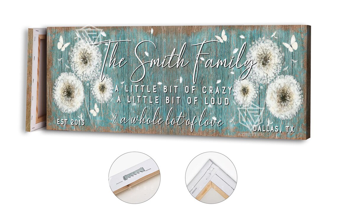 The Smith Family A Whole Lot Of Love Turquoise Dandelion Sign Poster - Image 2