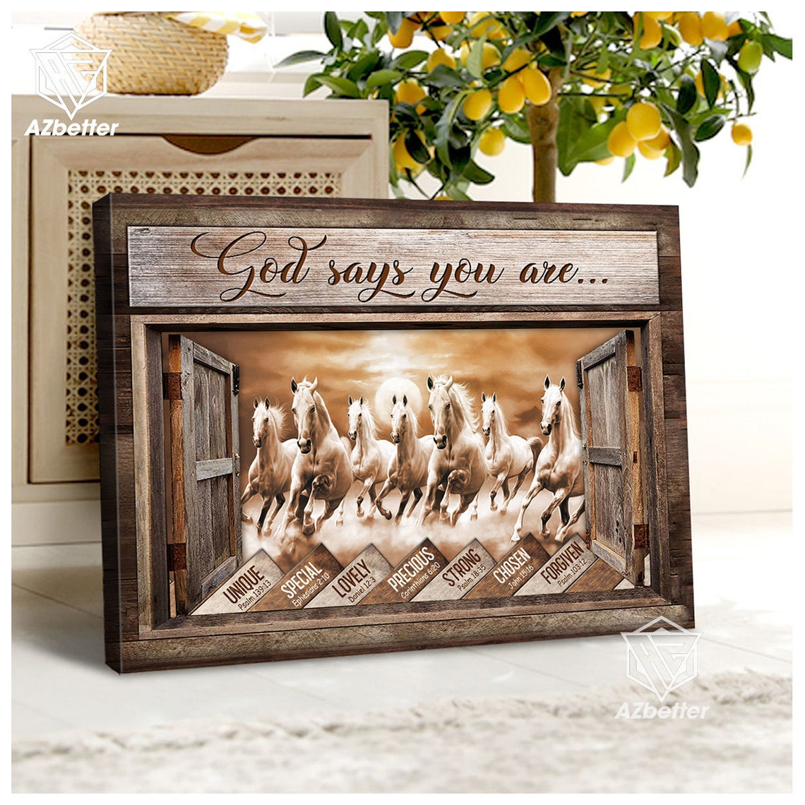 God Says You Are White Horses Running Through Barn Doors Faith Poster - Image 4
