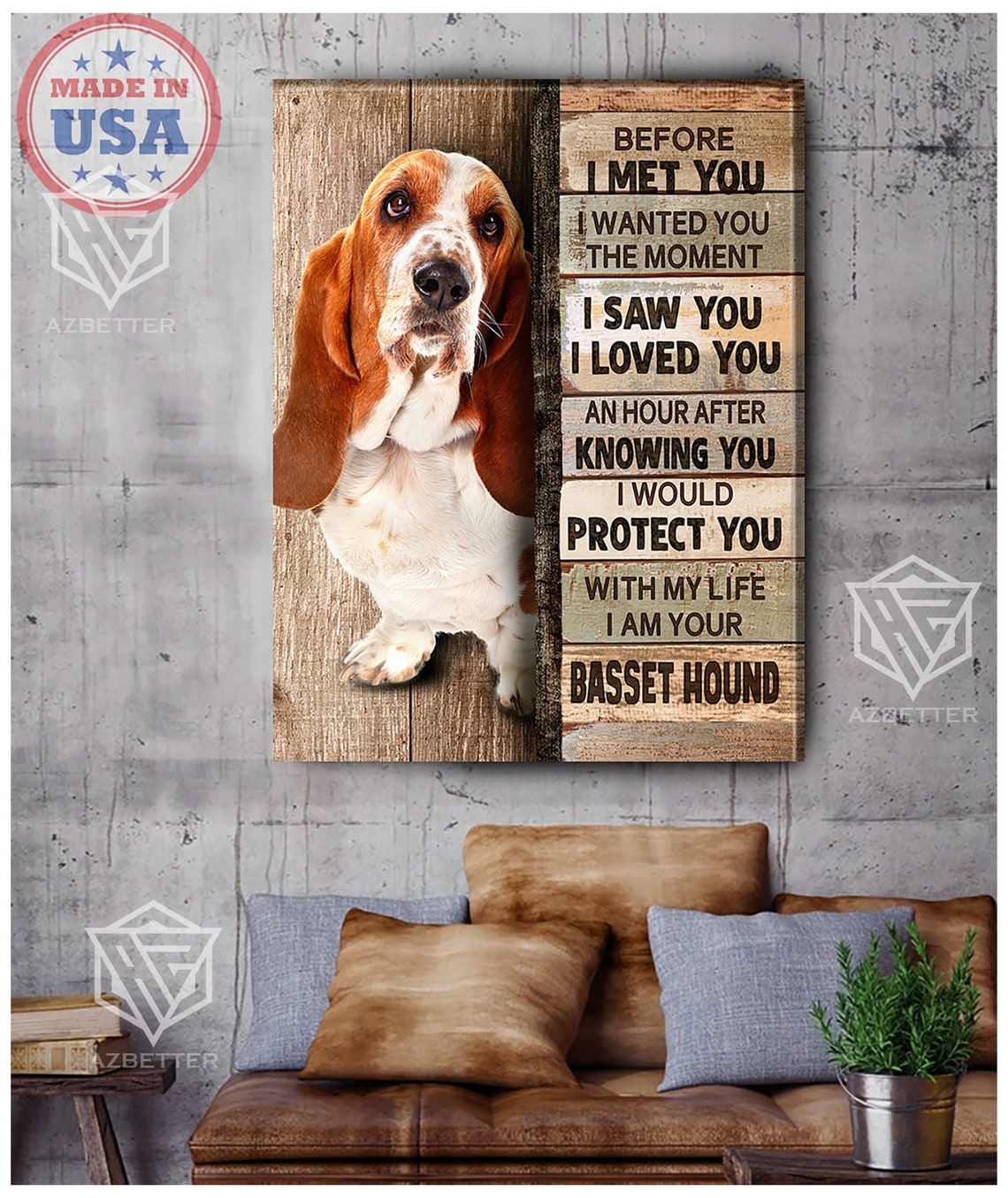 Basset Hound Dog Prints Before I Met You I Wanted You The Moment Dog Home Wall Art Gift For Basset Hound Lover Dog Mom Gift - Image 2