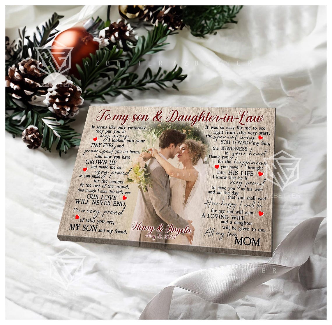 Personalized Wedding Gifts For Son On Wedding Day Custom Wedding Anniversary Gift For Daughter In Law Son Wedding Gift From Parents - Image 2