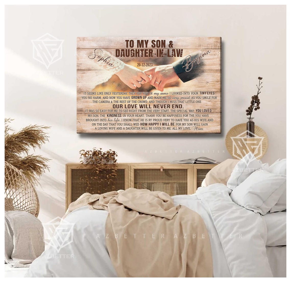 To My Son and Daughter in Law Wedding Poem Heartfelt Keepsake Poster - Image 5