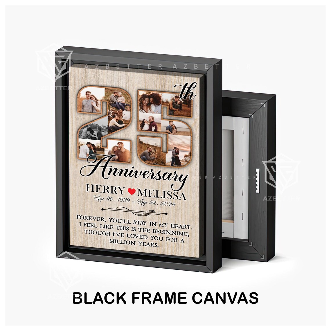 25th Anniversary Forever Stay In My Heart Photo Collage Poster - Image 2