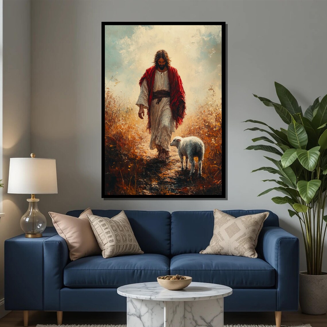 Jesus The Shepherd, Christian Wall Art Print - Image 2