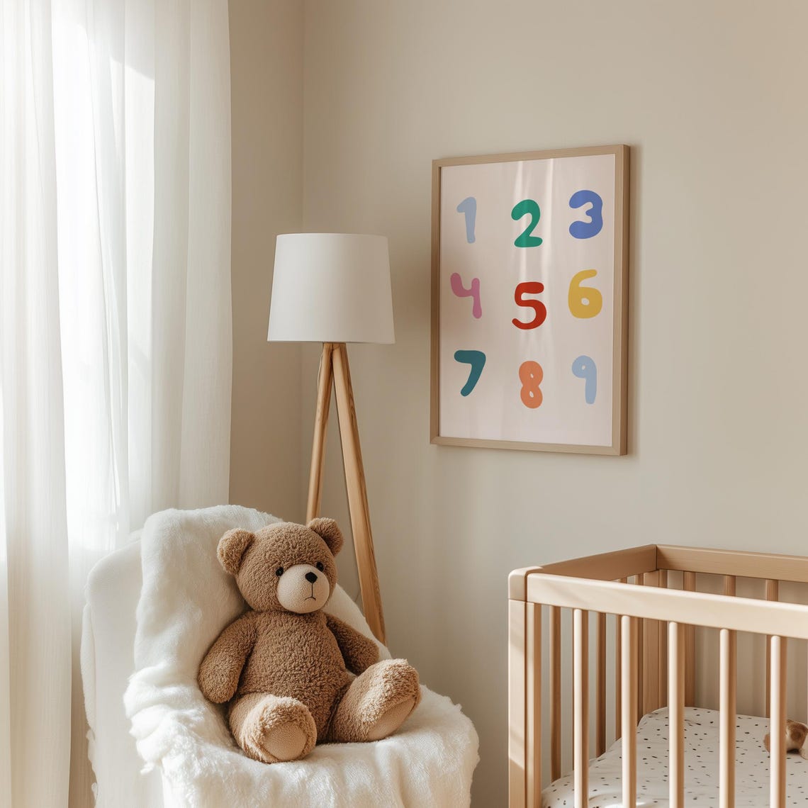 Rainbow Numbers Wall Art Educational Kids Print Modern Nursery Decor Learning Print Playroom Counting Art Classroom - Image 2