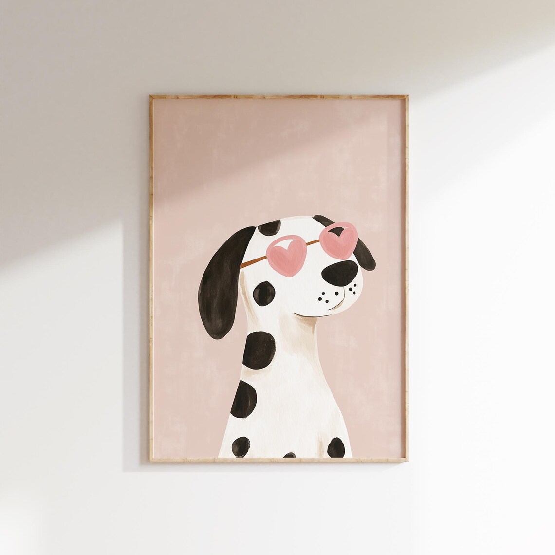 Dalmatian Heart Sunglasses Pink Nursery Kids Room Cute Wall Art - Image 2
