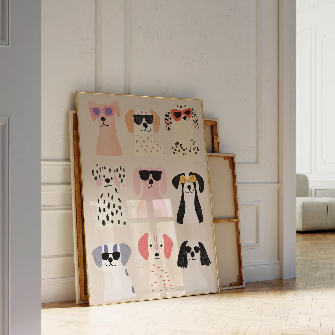 Playful Puppy Illustration Kids Room Dog Art Nursery Animal Print Cute Dog Poster Pet Lover Decor Colorful Dog Wall Art Dog Lover Gift - Image 3