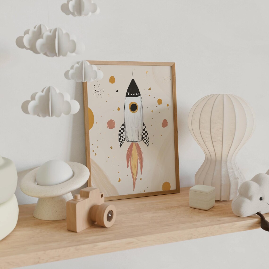 Space Rocket Art Print, Outer Space Nursery Decor - Image 4