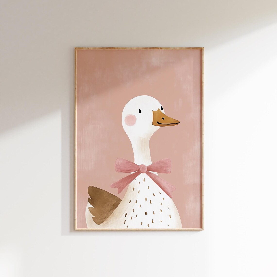 Pink Goose Wall Art Nursery Animal Print Girls Room Decor Whimsical Goose Print Playroom Poster Pink Girls Room Decor - Image 2