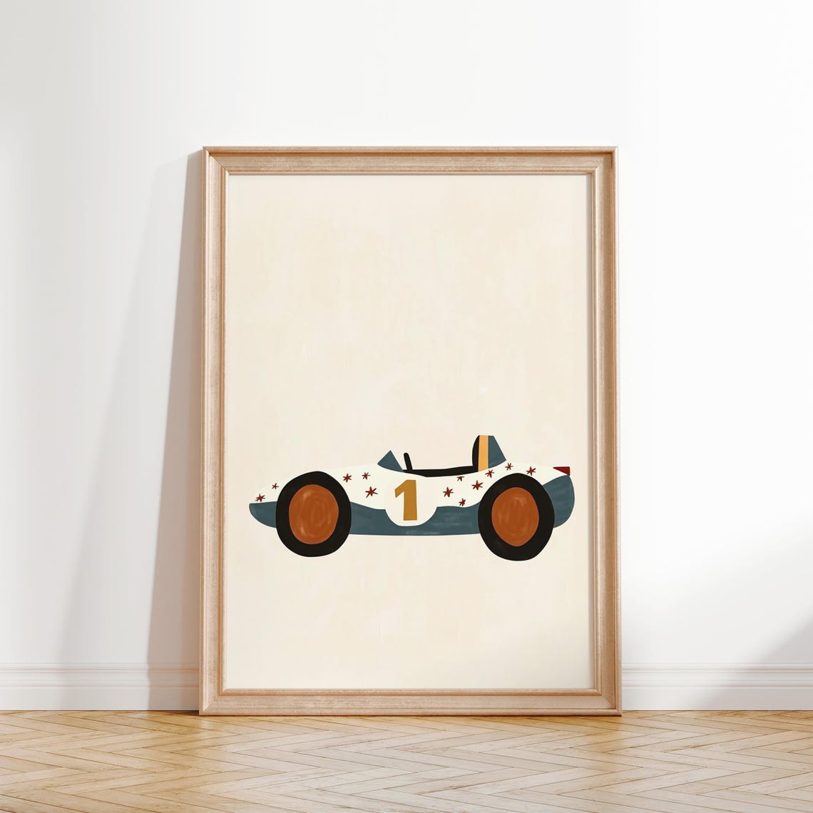 Race Car Wall Art Vintage Racing Print Boys Room Decor Playroom Print Eclectic Nursery - Image 2