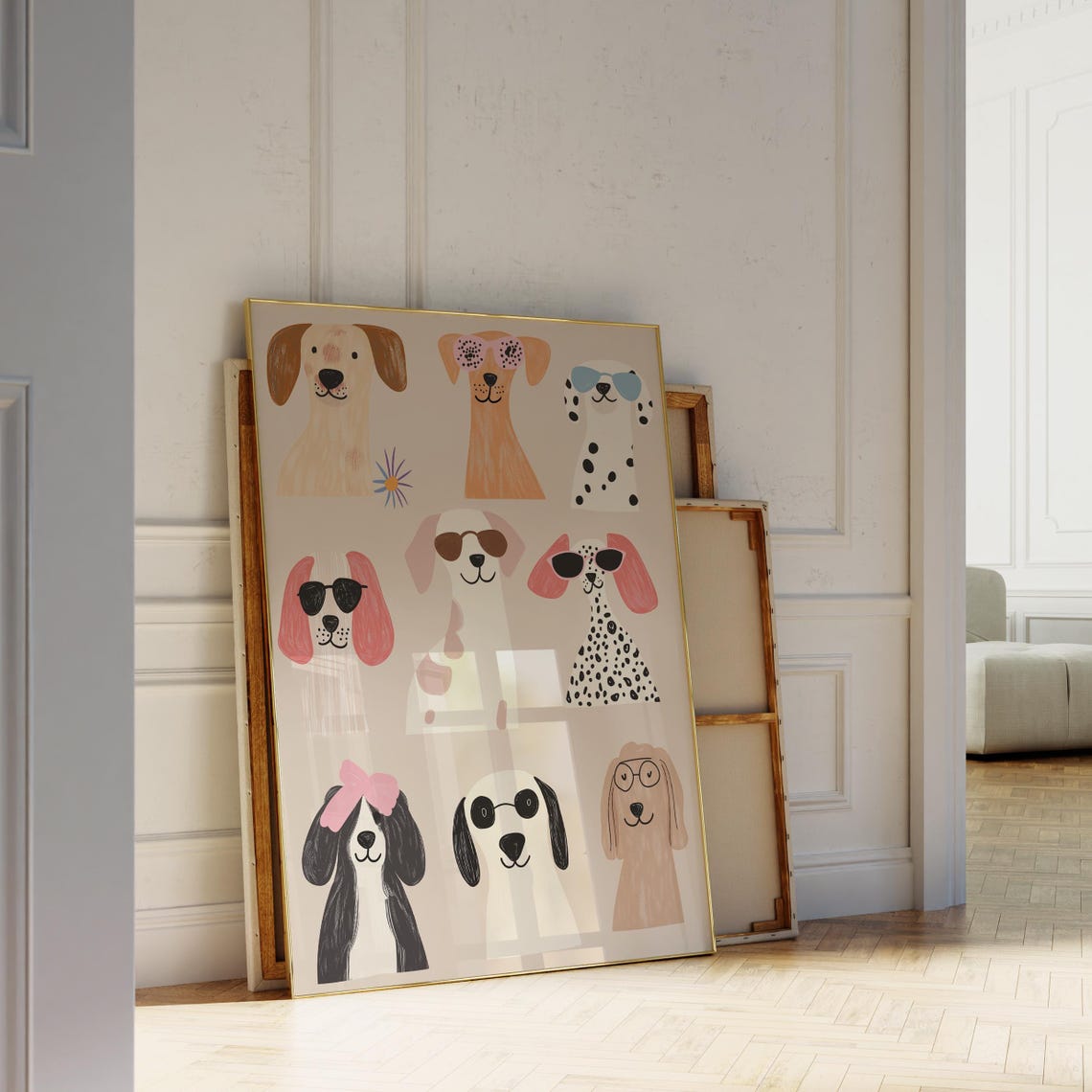 Stylish Dog Print Playful Puppy Illustration Cute Dog Poster Kids Room Wall Art Nursery Animal Decor Pet Lover Gift Modern Dog Art - Image 3