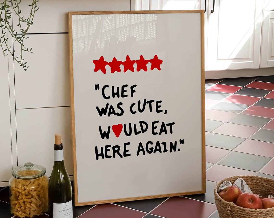 Trendy Kitchen Wall Art Print, Apartment Decor