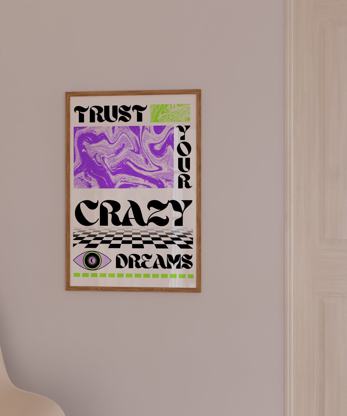 Trust Your Crazy Dreams Retro Urban Grid Art Print - Image 2