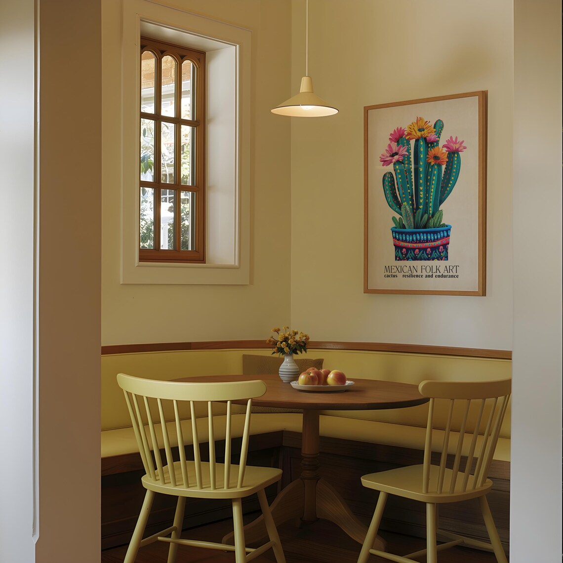 Mexican Cactus Folk Art Print, Vintage Traditional Style - Image 2