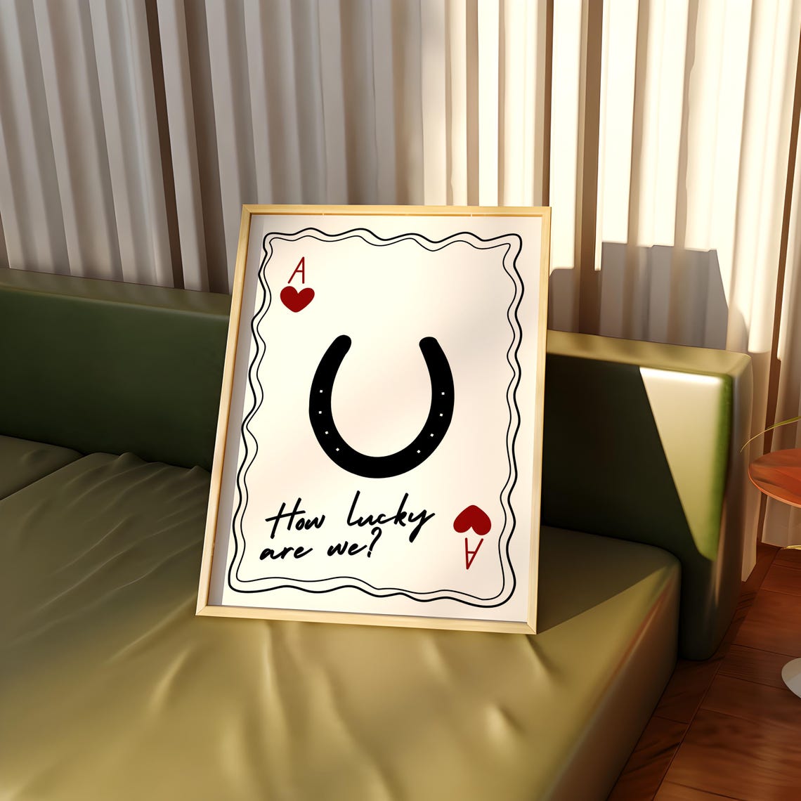 How Lucky Are We Ace Of Hearts Horseshoe Romantic Love Poster - Image 3