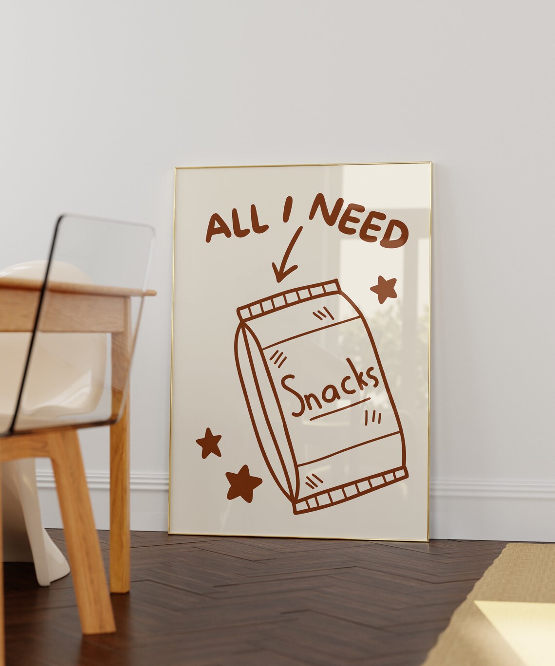 Retro Line Art Food Kitchen Poster, Minimalist Dining - Image 3