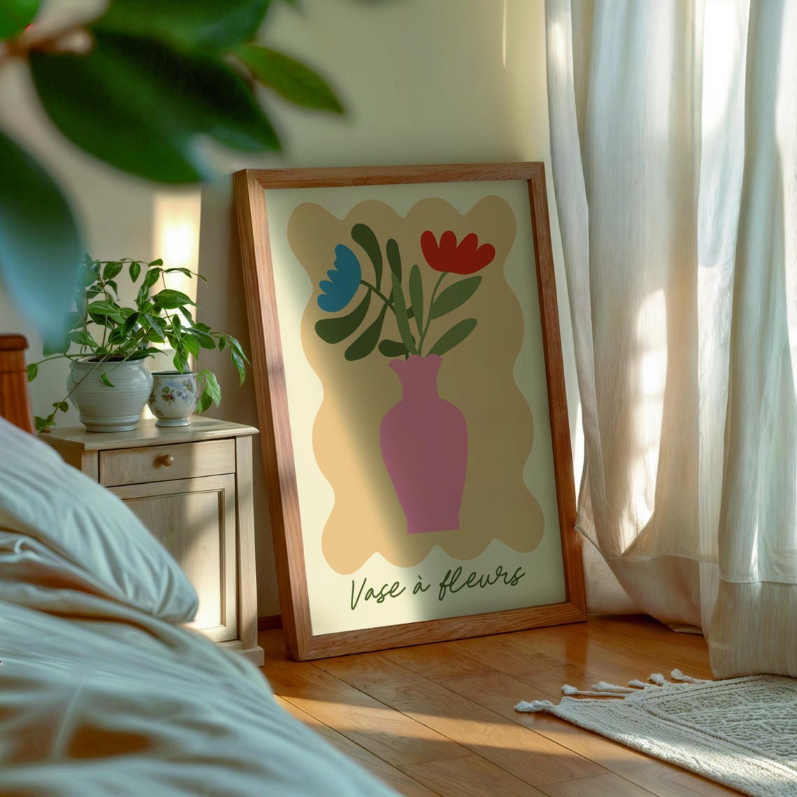 Vase à Fleurs French Pink Vase Floral Modern Botanical Poster - Image 2