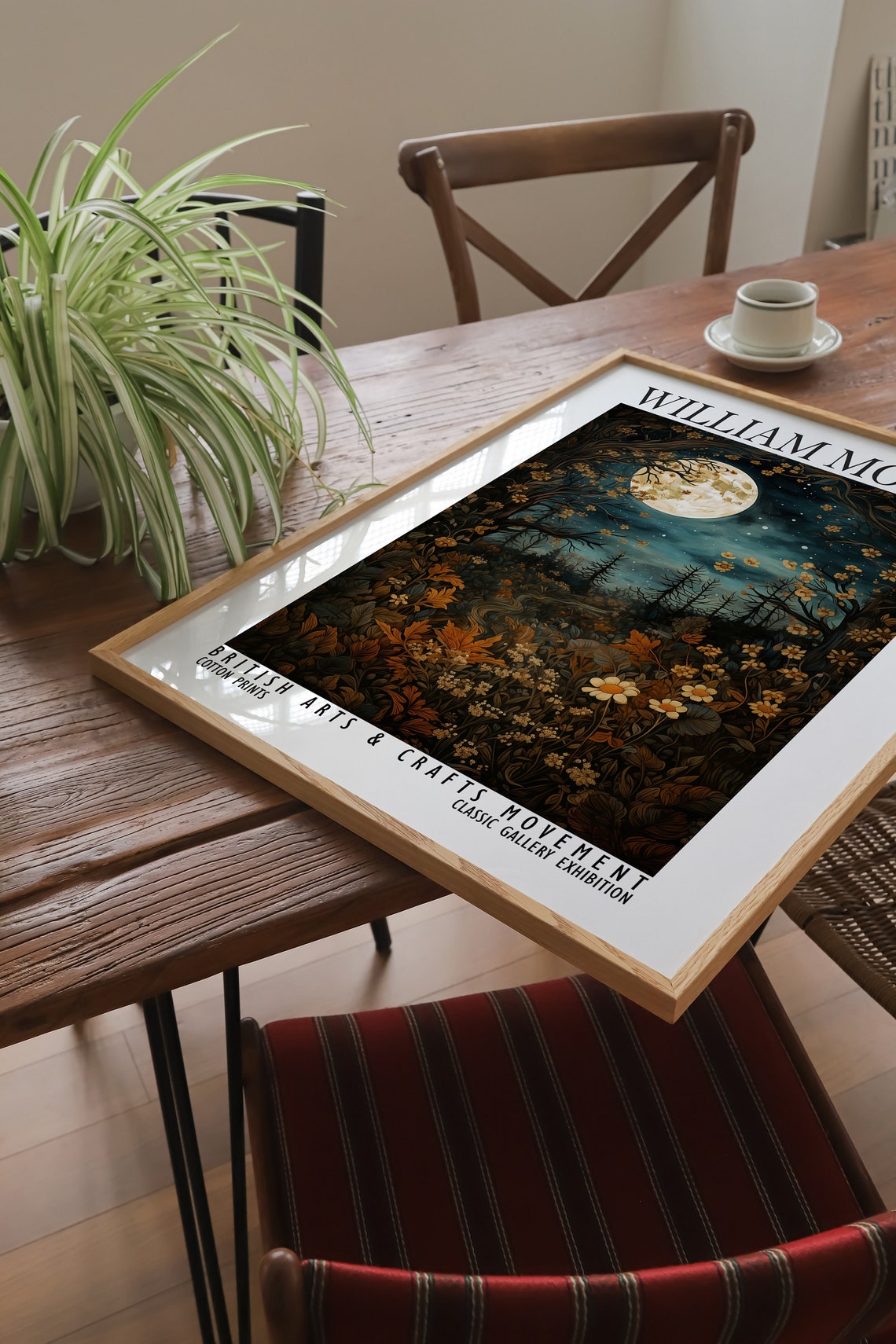 William Morris Full Moon Woodland Night Floral Exhibition Poster - Image 3