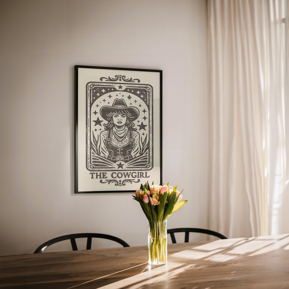 The Cowgirl Tarot Card Western Retro Cowboy Boho Chic Poster - Image 2