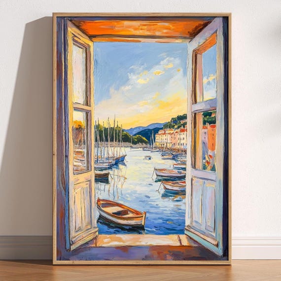 Open Window Matisse-Inspired Fauvism Harbour Art Print
