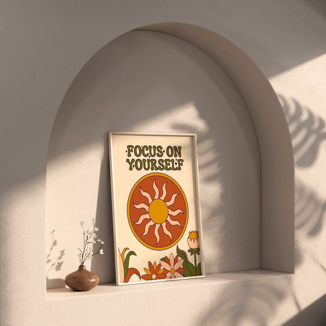 Focus Onyourself Retro Floral Sunshine Art Print - Image 2